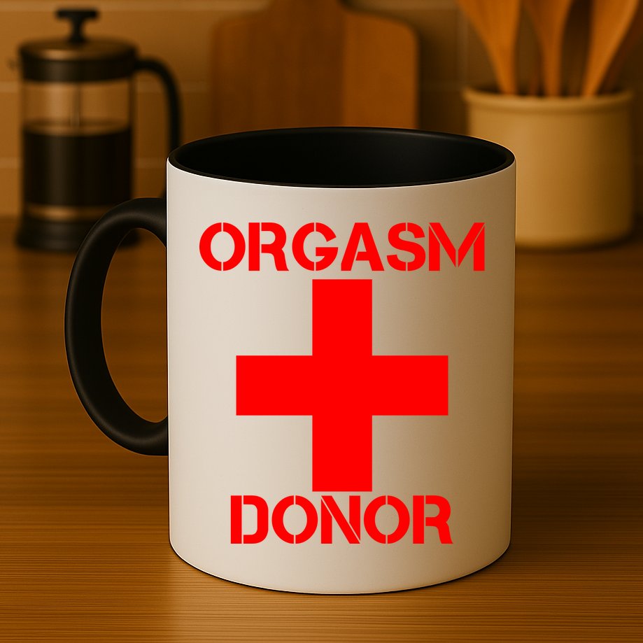 Orgasm Donor Red Imprint Mug