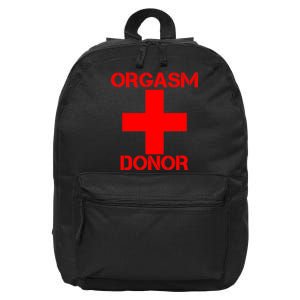 Orgasm Donor Red Imprint 16 in Basic Backpack