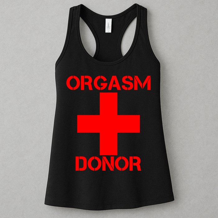Orgasm Donor Red Imprint Womens Tank Top