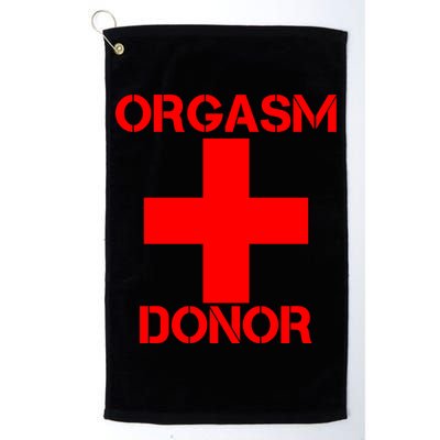 Orgasm Donor Red Imprint Golf Towel