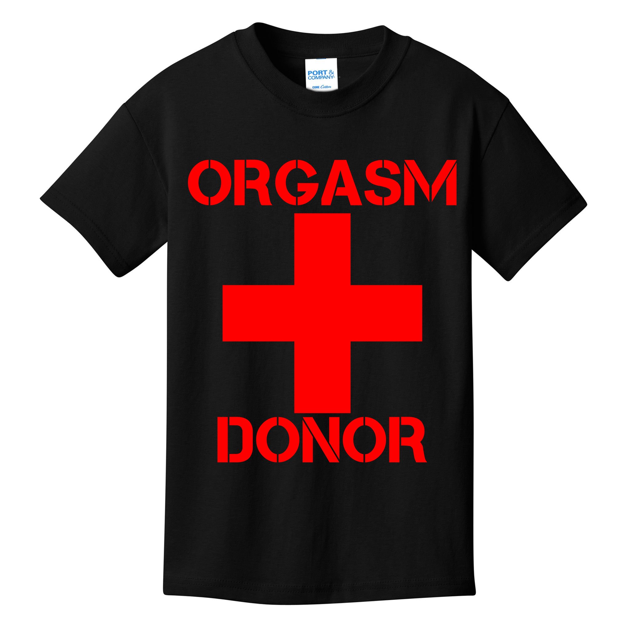 Orgasm Donor Red Imprint Kids T-Shirt