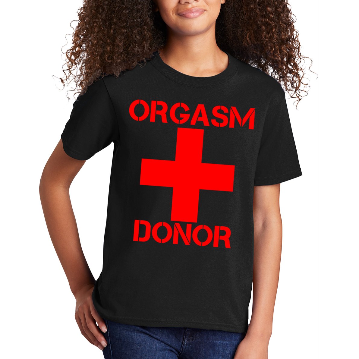 Orgasm Donor Red Imprint Kids T-Shirt