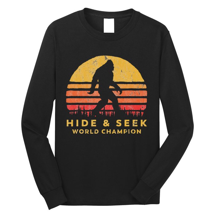 Original Retro Hide & Seek World Champ Bigfoot Sun Graphic Long Sleeve Shirt