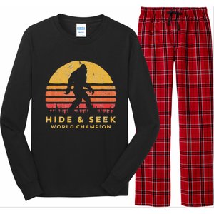 Original Retro Hide & Seek World Champ Bigfoot Sun Graphic Long Sleeve Pajama Set