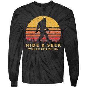 Original Retro Hide & Seek World Champ Bigfoot Sun Graphic Tie-Dye Long Sleeve Shirt