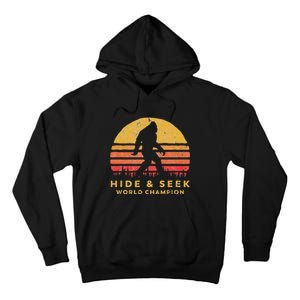 Original Retro Hide & Seek World Champ Bigfoot Sun Graphic Tall Hoodie