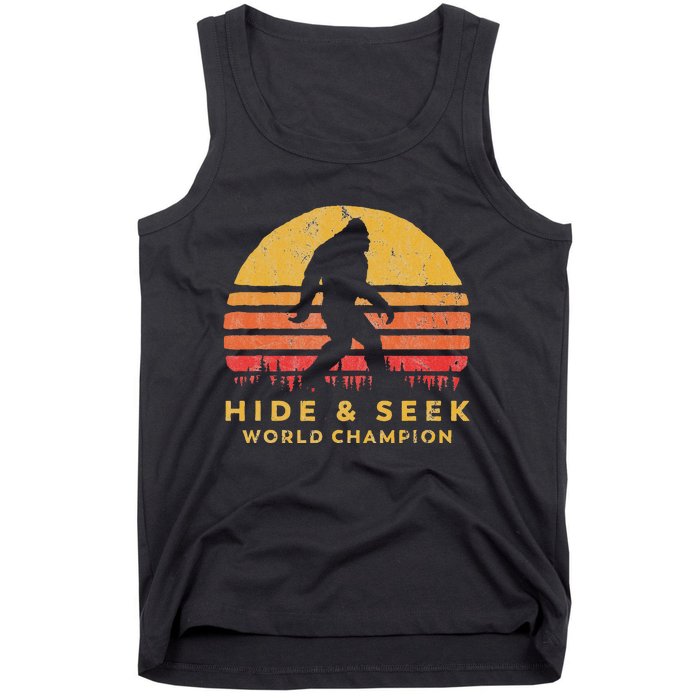 Original Retro Hide & Seek World Champ Bigfoot Sun Graphic Tank Top