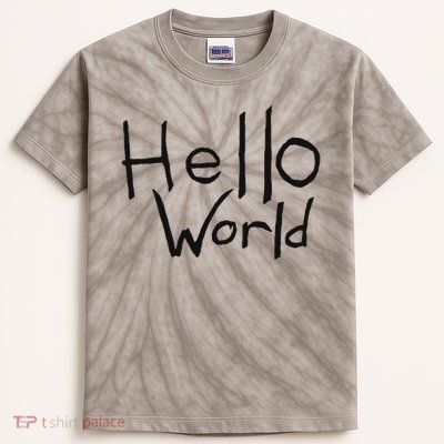Omnis Robotman 'hello World' Men's Blue Cotton 100  Kids Tie-Dye T-Shirt