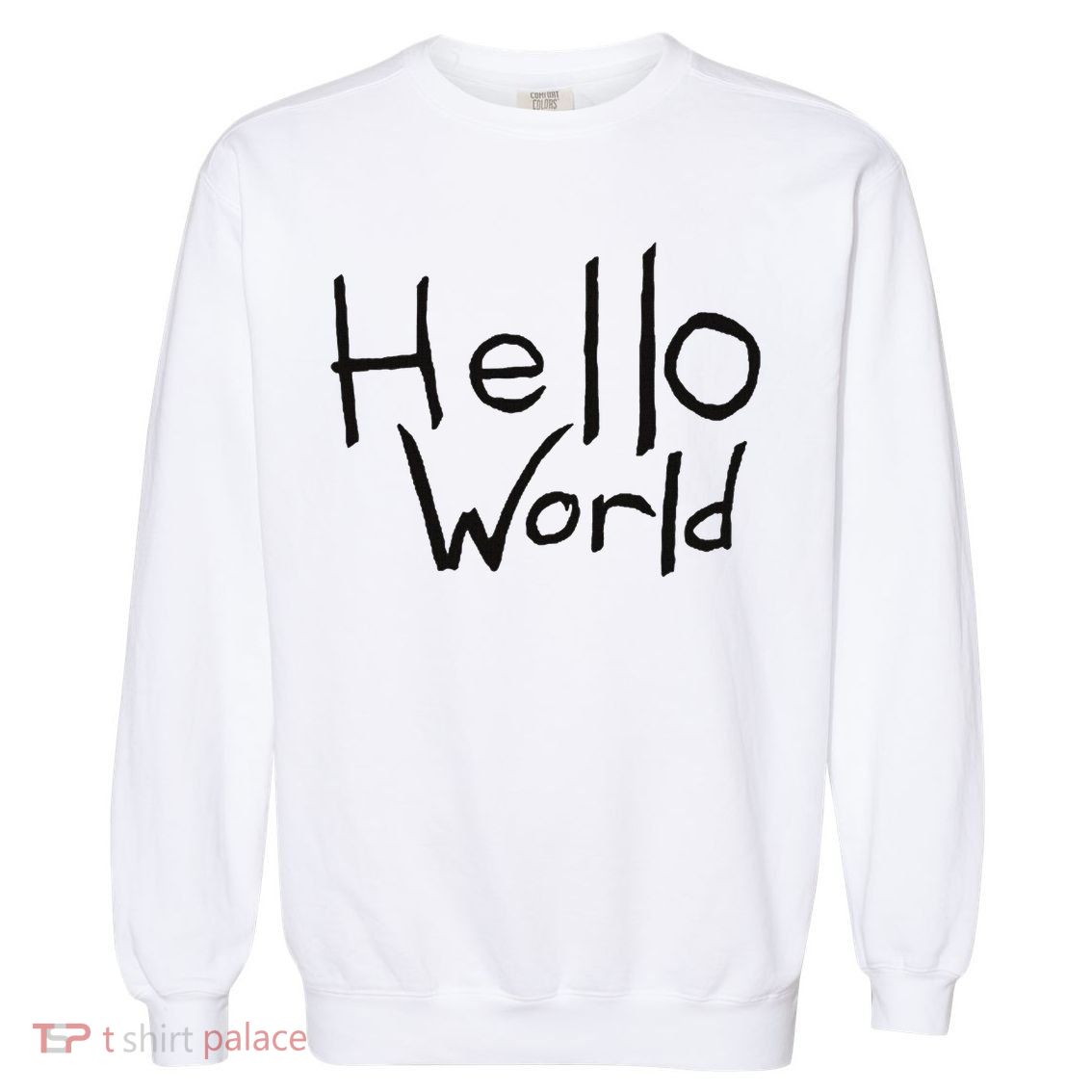 Omnis Robotman 'hello World' Men's Blue Cotton 100  Garment-Dyed Sweatshirt