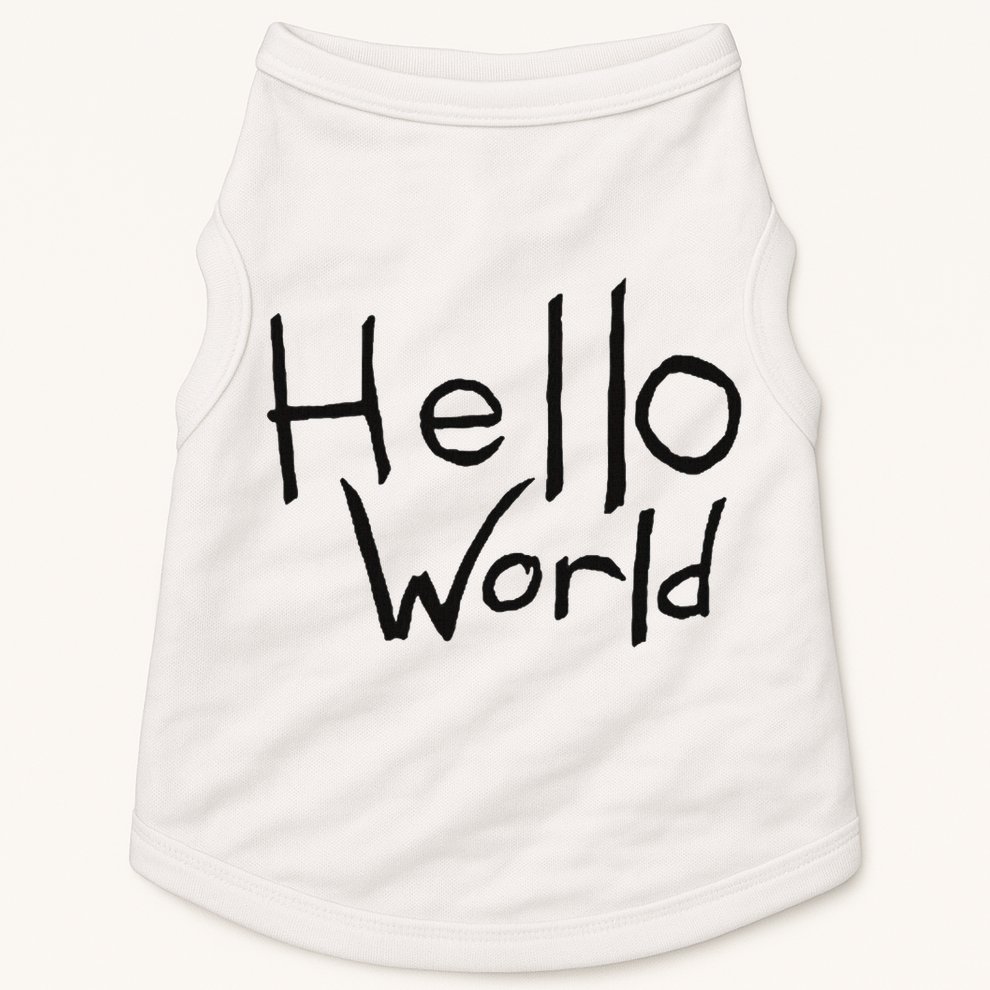 Omnis Robotman 'hello World' Men's Blue Cotton 100  Doggie Tank