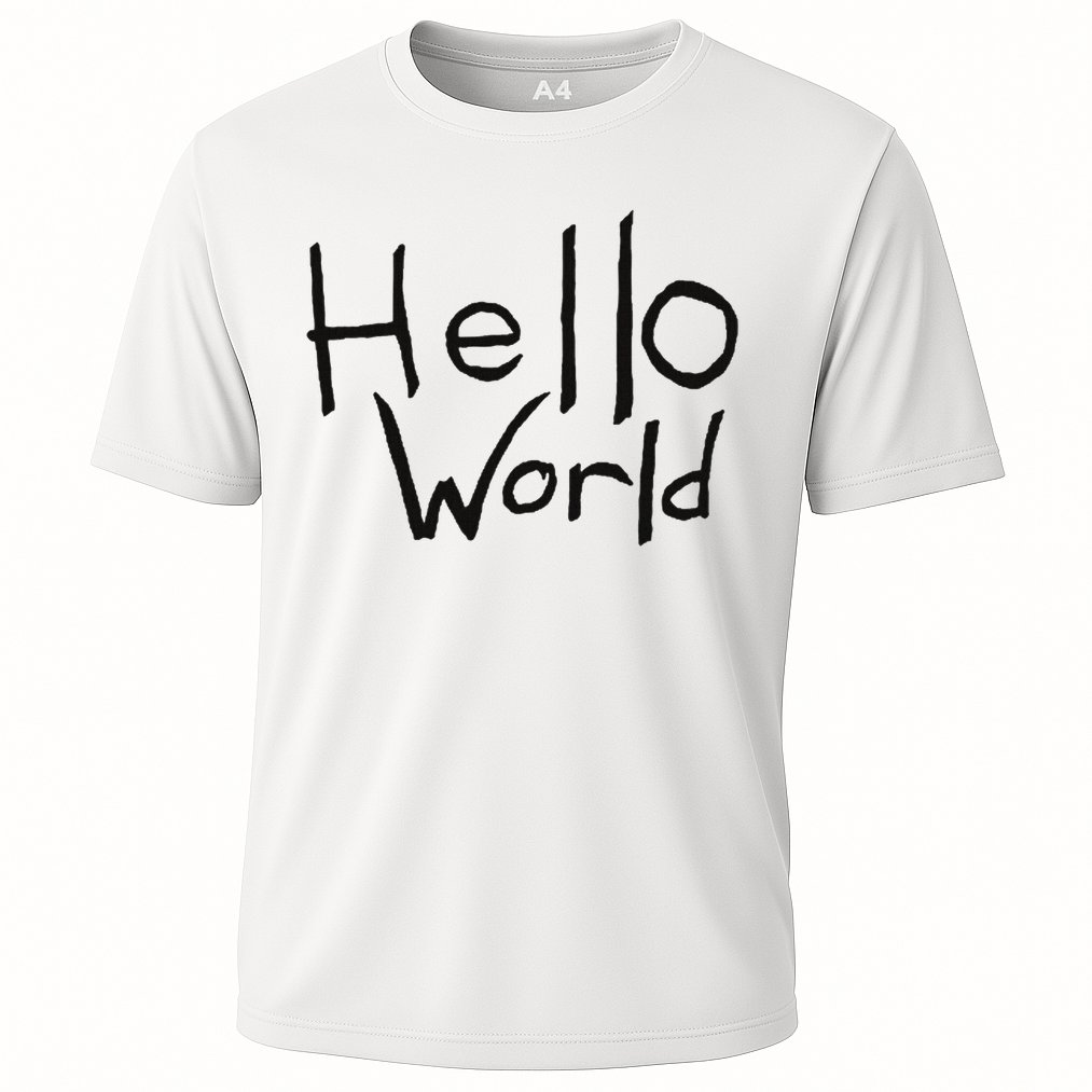 Omnis Robotman 'hello World' Men's Blue Cotton 100  Cooling Performance Crew T-Shirt
