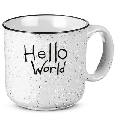 Omnis Robotman 'hello World' Men's Blue Cotton 100  15oz Campfire Ceramic Mug