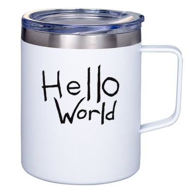 Omnis Robotman 'hello World' Men's Blue Cotton 100  12oz Stainless Steel Coffee Mug