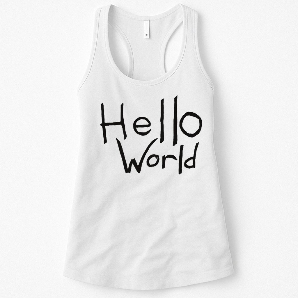 Omnis Robotman 'hello World' Men's Blue Cotton 100  Womens Tank Top