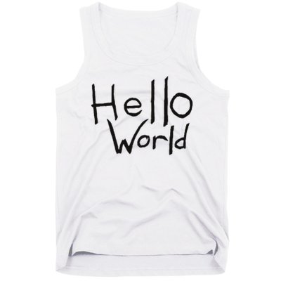 Omnis Robotman 'hello World' Men's Blue Cotton 100  Tank Top