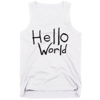 Omnis Robotman 'hello World' Men's Blue Cotton 100  Tank Top