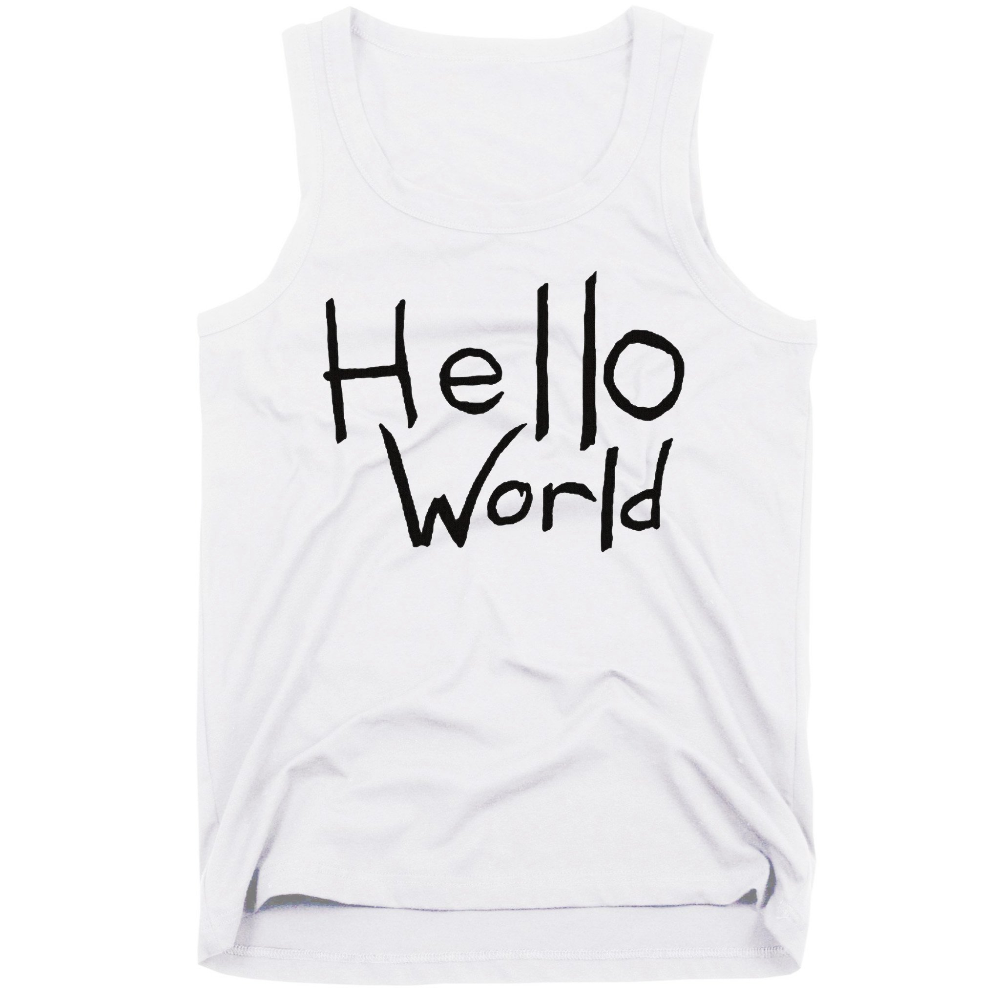 Omnis Robotman 'hello World' Men's Blue Cotton 100  Tank Top