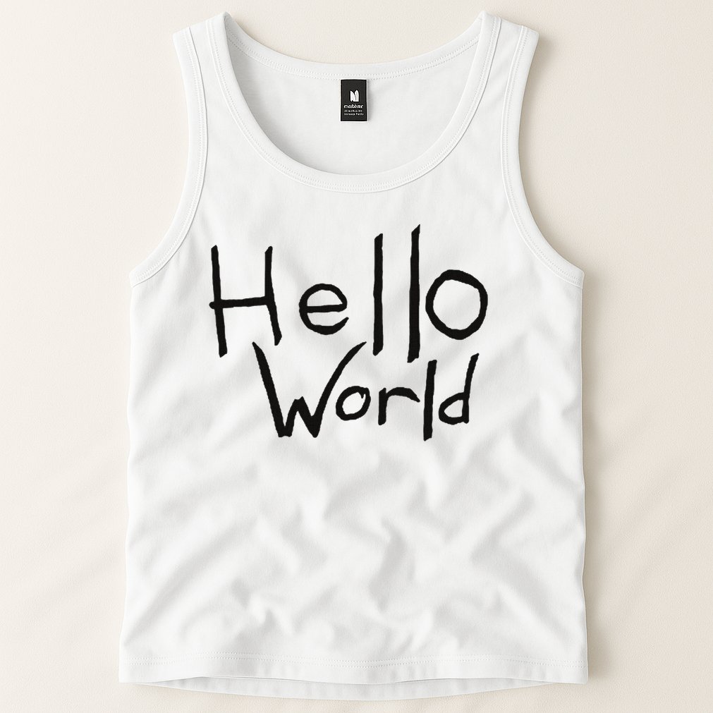 Omnis Robotman 'hello World' Men's Blue Cotton 100  Tank Top