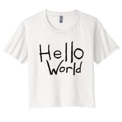 Omnis Robotman 'hello World' Men's Blue Cotton 100  Crop Top