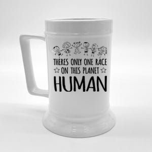 One Race Hu Antiracist Equality Celebrate Diversity Gift Beer Stein