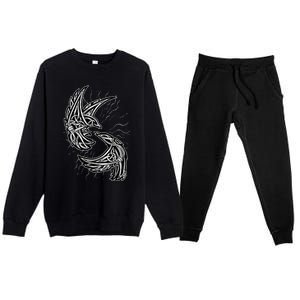 Odins Raven Hugin And Munin Viking Gift Premium Crewneck Sweatsuit Set