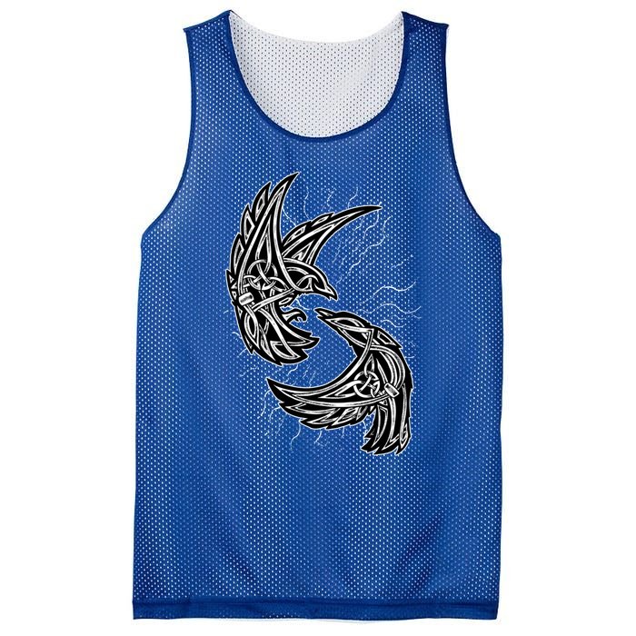 Odins Raven Hugin And Munin Viking Gift Mesh Reversible Basketball Jersey Tank