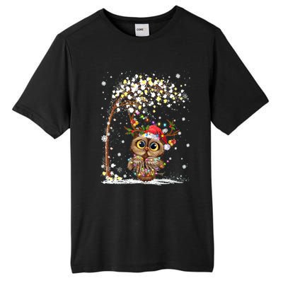 Owl Reindeer Hat Santa Christmas Tree Funny Xmas Swea Tall Fusion ChromaSoft Performance T-Shirt