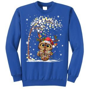 Owl Reindeer Hat Santa Christmas Tree Funny Xmas Swea Sweatshirt