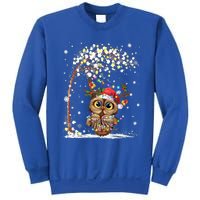 Owl Reindeer Hat Santa Christmas Tree Funny Xmas Swea Sweatshirt