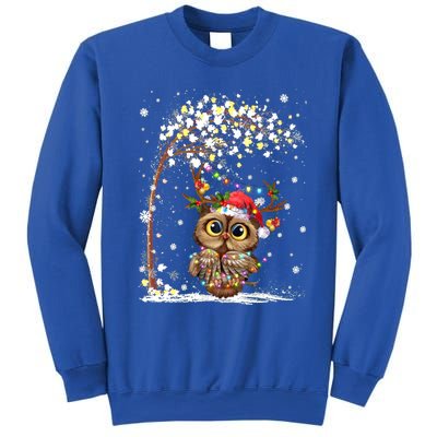 Owl Reindeer Hat Santa Christmas Tree Funny Xmas Swea Sweatshirt