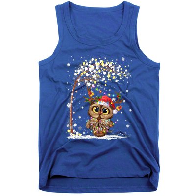 Owl Reindeer Hat Santa Christmas Tree Funny Xmas Swea Tank Top