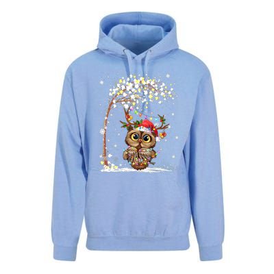 Owl Reindeer Hat Santa Christmas Tree Funny Xmas Swea Unisex Surf Hoodie