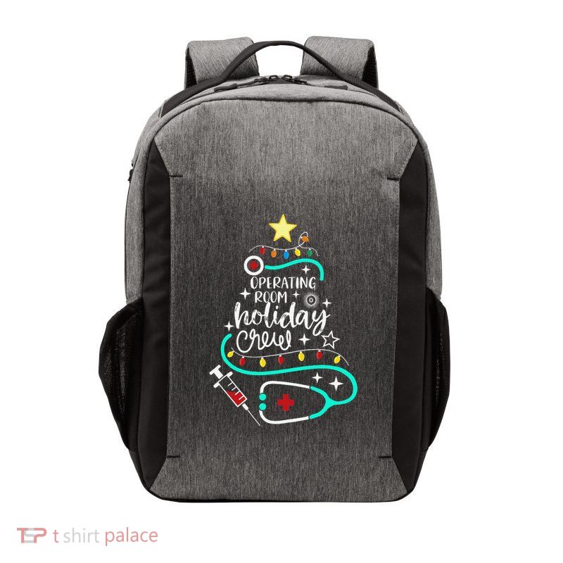 Operating Room Holiday Crew Xmas Perioperative Nurse Tech Vector Backpack