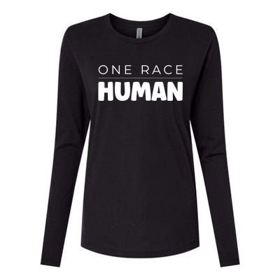 One Race Hu Equality Gift Womens Cotton Relaxed Long Sleeve T-Shirt