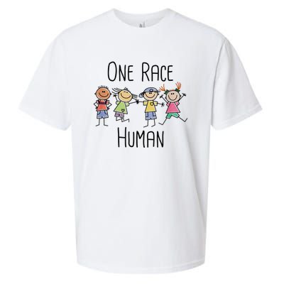 One Race Human Anti Racism Diversity Day Sueded Cloud Jersey T-Shirt