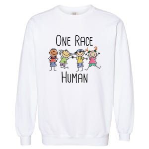 One Race Human Anti Racism Diversity Day Garment-Dyed Sweatshirt