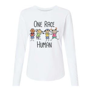 One Race Human Anti Racism Diversity Day Womens Cotton Relaxed Long Sleeve T-Shirt