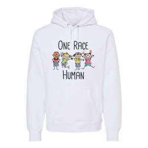 One Race Human Anti Racism Diversity Day Premium Hoodie