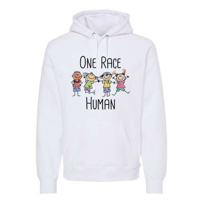 One Race Human Anti Racism Diversity Day Premium Hoodie