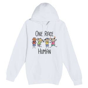 One Race Human Anti Racism Diversity Day Premium Pullover Hoodie