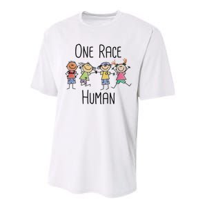 One Race Human Anti Racism Diversity Day Performance Sprint T-Shirt