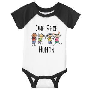 One Race Human Anti Racism Diversity Day Infant Baby Jersey Bodysuit