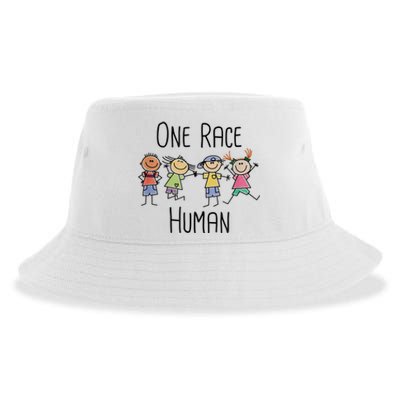 One Race Human Anti Racism Diversity Day Sustainable Bucket Hat