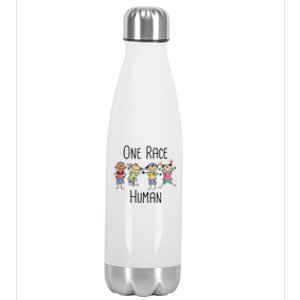 One Race Human Anti Racism Diversity Day Stainless Steel Insulated Water Bottle