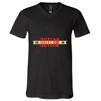 Outlaw Red Horse & Cowboy Adventure Gamer V-Neck T-Shirt