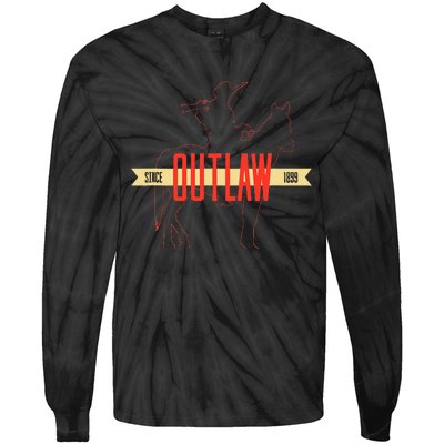 Outlaw Red Horse & Cowboy Adventure Gamer Tie-Dye Long Sleeve Shirt