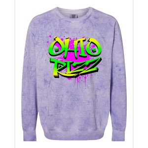 Ohio Rizz Ironic Meme Graffiti Rizzler Brainrot Quote Colorblast Crewneck Sweatshirt