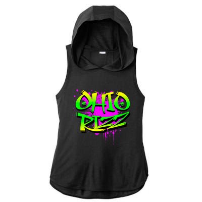 Ohio Rizz Ironic Meme Graffiti Rizzler Brainrot Quote Ladies PosiCharge Tri-Blend Wicking Draft Hoodie Tank