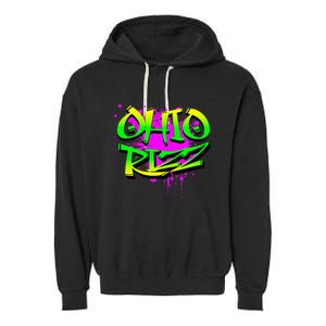 Ohio Rizz Ironic Meme Graffiti Rizzler Brainrot Quote Garment-Dyed Fleece Hoodie