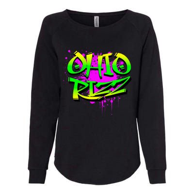 Ohio Rizz Ironic Meme Graffiti Rizzler Brainrot Quote Womens California Wash Sweatshirt